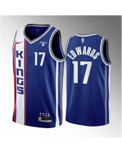 Men's Sacramento Kings #17 Kessler Edwards Blue 2023/24 City Edition Stitched Basketball Jersey