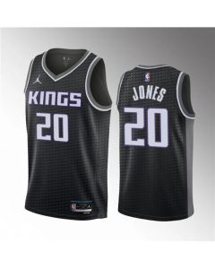 Men's Sacramento Kings #20 Colby Jones Black 2023 Draft Statement Edition Stitched Jersey