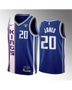 Men's Sacramento Kings #20 Colby Jones Blue 2023/24 City Edition Stitched Basketball Jersey