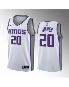 Men's Sacramento Kings #20 Colby Jones White 2023 Draft Association Edition Stitched Jersey