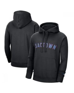 Men's Sacramento Kings 2021 Black City Edition Essential Logo Fleece Pullover Hoodie