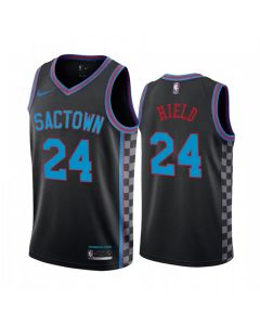 Men's Sacramento Kings #24 Buddy Hield Black City Edition Stitched Jersey