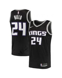 Men's Sacramento Kings #24 Buddy Hield Black Statement Editon Stitched Jersey