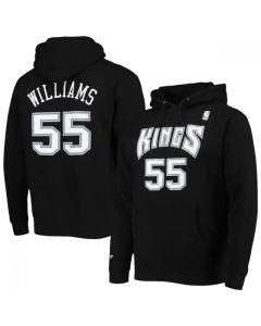 Men's Sacramento Kings #55 Jason Williams 2021 Black Pullover Hoodie