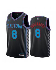 Men's Sacramento Kings #8 Bogdan Bogdanovic Black City Edition Stitched Jersey