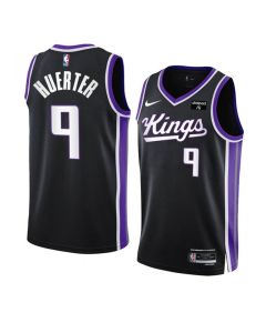 Men's Sacramento Kings #9 Kevin Huerter Black 2023/24 Icon Edition Swingman Stitched Basketball Jersey