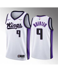 Men's Sacramento Kings #9 Kevin Huerter White 2023/24 Association Edition Stitched Basketball Jersey