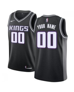Men's Sacramento Kings Black Customized Stitched NBA Jersey