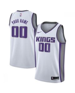 Men's Sacramento Kings White Customized Stitched NBA Jersey
