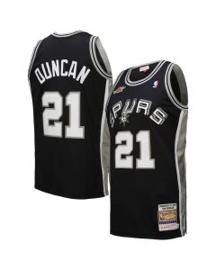 Men's San Antonio #21 Spurs Tim Duncan Black 2000 NBA All-Star Game Authentic Jersey (Black)