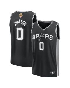 Men's San Antonio Spurs #0 Keldon Johnson Black 2026 NBA Finals Patch Fast Break Icon Edition Jersey (Black)