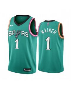Men's San Antonio Spurs #1 Lonnie Walker 2022/23 Teal City Edition Stitched Jersey
