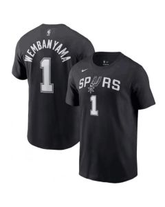 Men's San Antonio Spurs #1 Victor Wembanyama Black T-Shirt