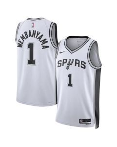 Men's San Antonio Spurs #1 Victor Wembanyama Nike White Swingman Association Edition Jersey (White)