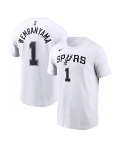 Men's San Antonio Spurs #1 Victor Wembanyama White T-Shirt