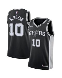 Men's San Antonio Spurs #10 DeMar DeRozan Black Icon Edition Swingman Stitched Jersey