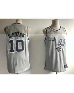 Men's San Antonio Spurs #10 DeMar DeRozan Gray NBA Swingman Stitched Jersey