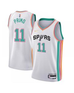 Men's San Antonio Spurs #11 Joshua Primo White City Edition Stitched Jersey