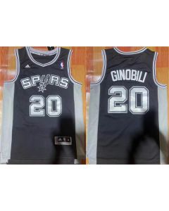 Men's San Antonio Spurs #20 Manu Ginobili Black Stitched Basketball Jersey
