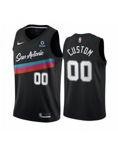 Men's San Antonio Spurs 2020 Black City Edition Retro-'Fiesta' Customized Stitched NBA Jersey