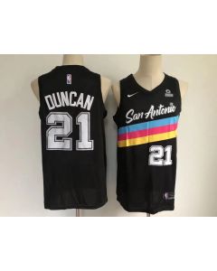 Men's San Antonio Spurs #21 Tim Duncan 2020 Black City Edition Stitched Jersey
