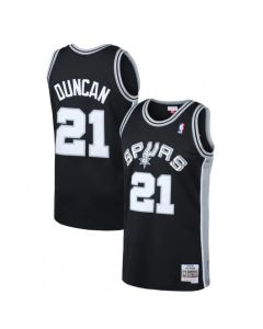 Men's San Antonio Spurs #21 Tim Duncan Black 1998-99 Throwback basketball Jersey