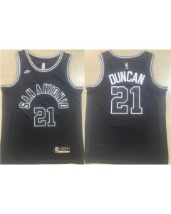 Men's San Antonio Spurs #21 Tim Duncan Black Stitched Basketball Jersey