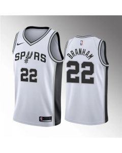Men's San Antonio Spurs #22 Malaki Branham White Association Edition Stitched Jersey