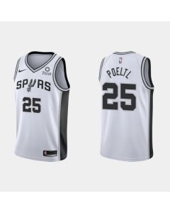 Men's San Antonio Spurs #25 Jakob Poeltl Association Edition White Stitched Jersey