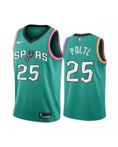 Men's San Antonio Spurs #25 Jakob Poltl 2022/23 Teal City Edition Stitched Jersey