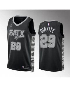Men's San Antonio Spurs #29 Mamadi Diakite Black Statement Edition Stitched Basketball Jersey