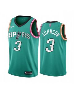 Men's San Antonio Spurs #3 Keldon Johnson 2022/23 Teal City Edition Stitched Jersey