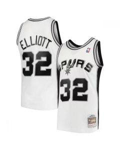 Men's San Antonio Spurs #32 Sean Elliott White 1998-99 Hardwood Classics Swingman Stitched Jersey