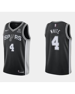 Men's San Antonio Spurs #4 Derrick White Icon Edition Black Icon Edition Stitched Jersey