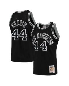 Men's San Antonio Spurs #44 George Gervin Black 1977-78 Hardwood Classics Swingman Stitched Jersey