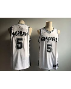 Men's San Antonio Spurs #5 Dejounte Murray White Icon Edition Swingman Stitched NBA Jersey