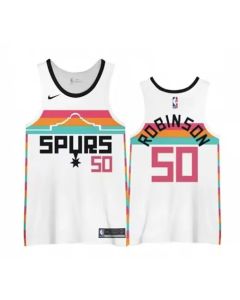 Men's San Antonio Spurs #50 David Robinson White Stitched Basketball Jersey