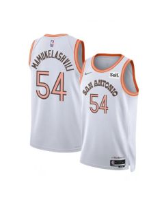 Men's San Antonio Spurs #54 Sandro Mamukelashvili White 2023/24 City Edition Stitched Basketball Jersey
