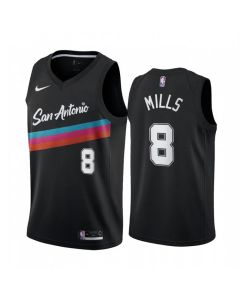 Men's San Antonio Spurs #8 Patty Mills 2020 Black City Edition Stitched Jersey