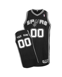 Men's San Antonio Spurs Black Authentic Custom Jersey