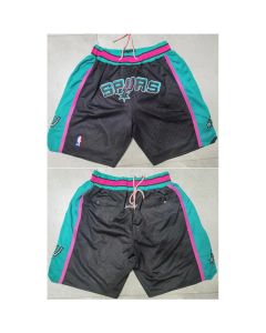 Men's San Antonio Spurs Black/Teal Shorts (Run Small)