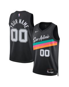 Men's San Antonio Spurs Black 2025/26 City Edition Swingman Custom Jersey