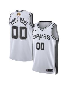 Men's San Antonio Spurs Nike White 2026 NBA Finals Swingman Association Edition Custom Jersey