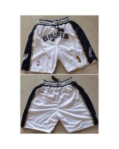 Men's San Antonio Spurs White Shorts (Run Small) (Style 2)