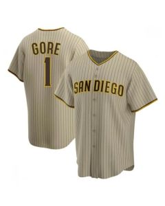 Men's San Diego Padres #1 MacKenzie Gore Brown Cool Base Stitched Jersey
