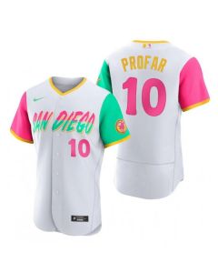 Men's San Diego Padres #10 Jurickson Profar 2022 White City Connect Flex Base Stitched Baseball Jersey (White)