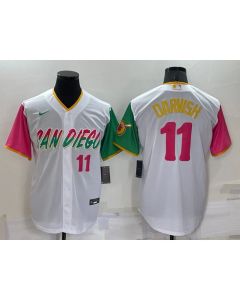 Men's San Diego Padres #11 Yu Darvish 2022 White City Connect Cool Base Stitched Jersey (White)