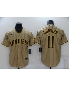 Men's San Diego Padres #11 Yu Darvish Brown Cool Base Stitched Jersey (Brown)