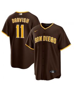 Men's San Diego Padres #11 Yu Darvish Brown Cool Base Stitched Jersey
