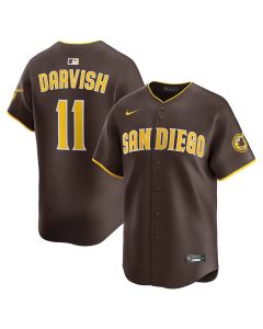 Men's San Diego Padres #11 Yu Darvish Brown Road Limited Player Jersey
